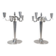 Sculptural Art Deco set of chandeliers in tin, Sweden, 1940s.