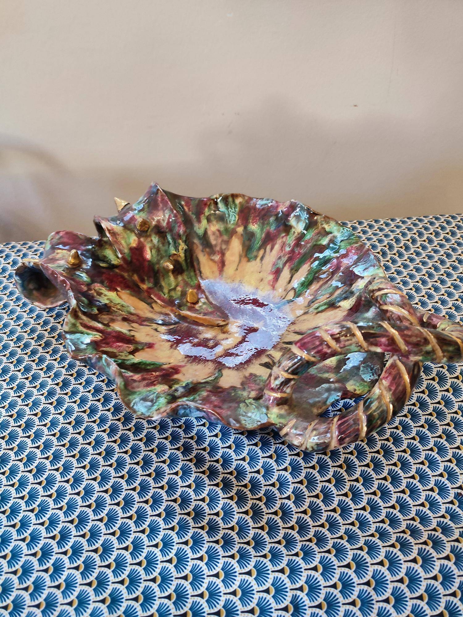 Original fruit bowl dating from the mid-20th century signed raymond raffour in good condition