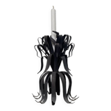 Brutalist organic candle holder in black metal