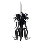 Brutalist organic candle holder in black metal