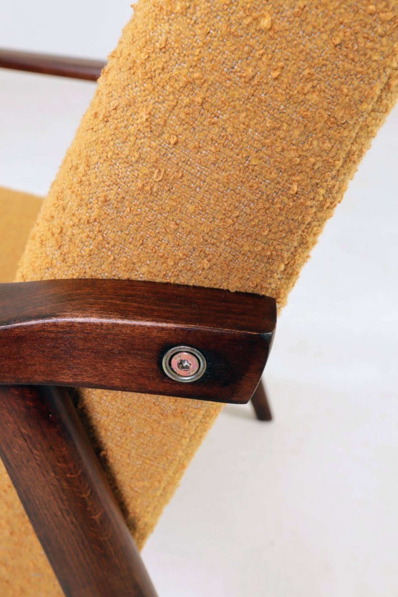 Pair Lounge Chairs Vintage Yellow Boucle,  Mid Century Design, 1960