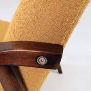 Pair Lounge Chairs Vintage Yellow Boucle,  Mid Century Design, 1960