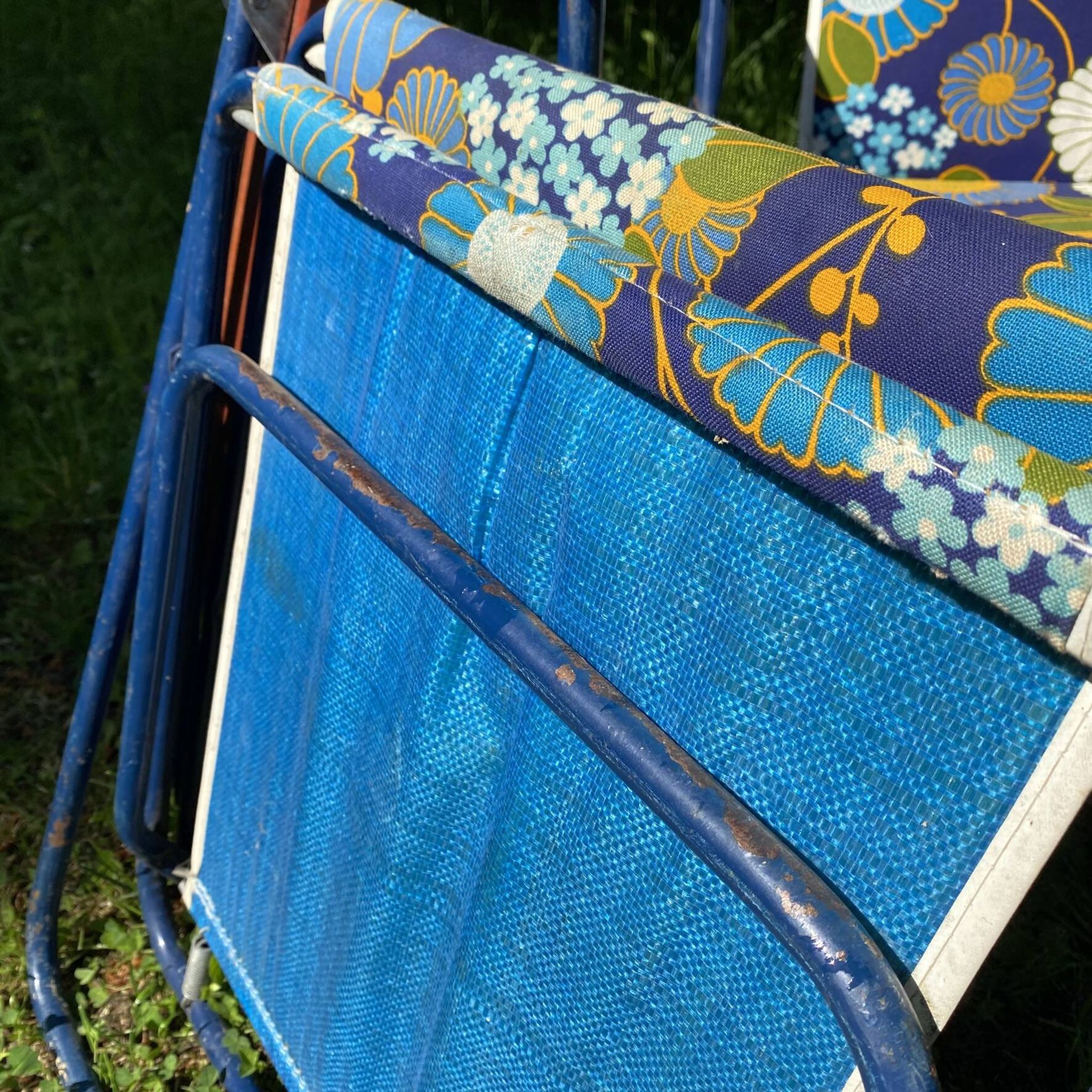 1970s folding camping chairs, garden chairs