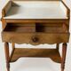 Antique bathroom cabinet in wood and marble – late 19th / early 20th century