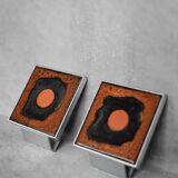 Vintage Brutalist Metal and Ceramic Entrance Door Handle by Juliette Belarti, 1960s, Set of 2