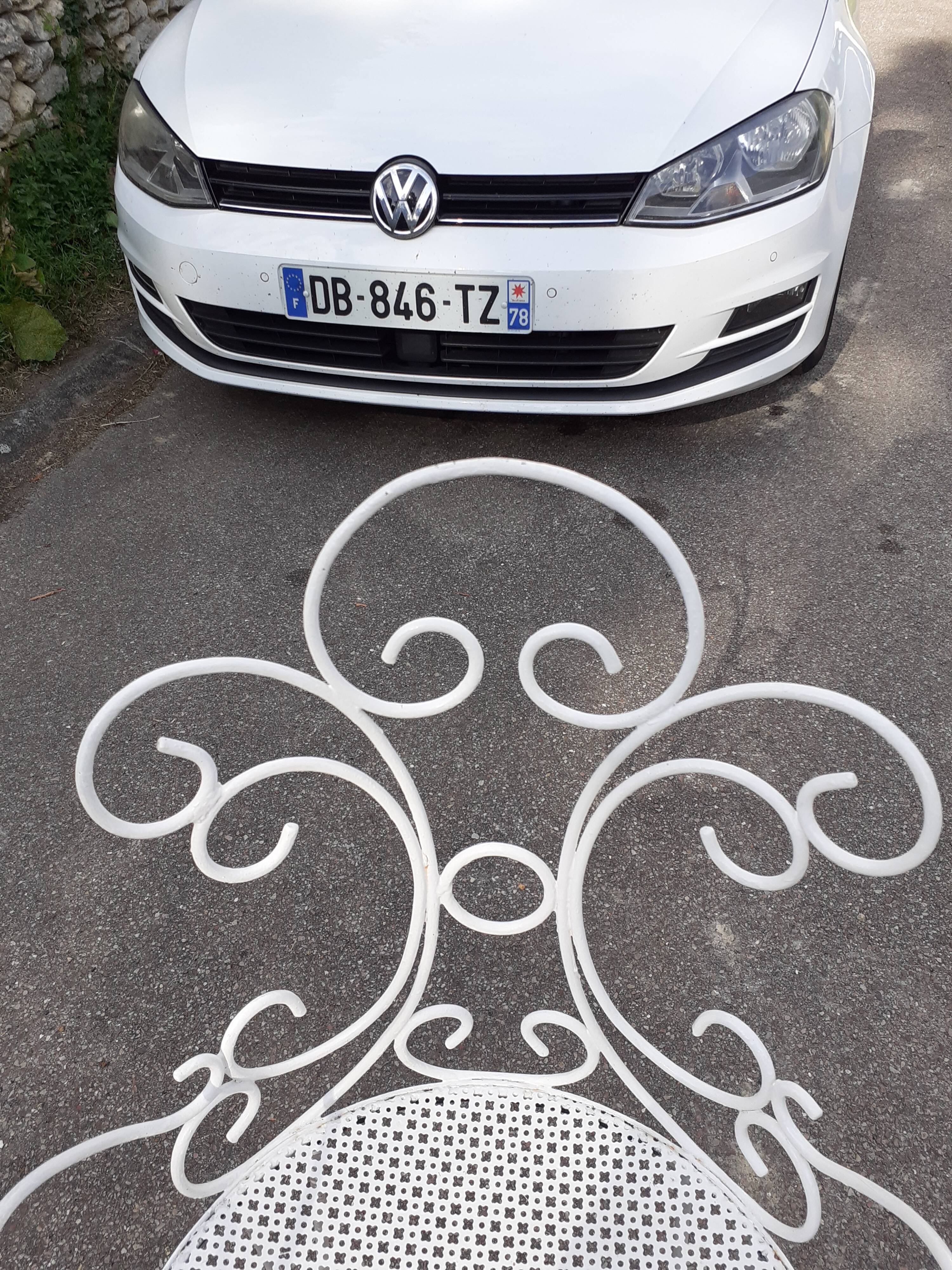 Old wrought iron garden furniture