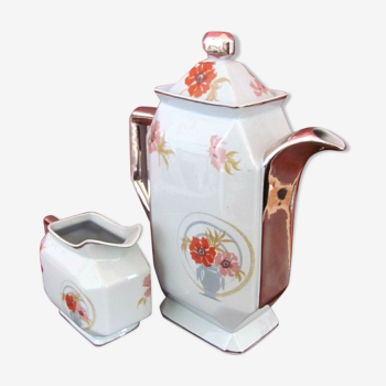 Teapot and its milk pot - Art Deco