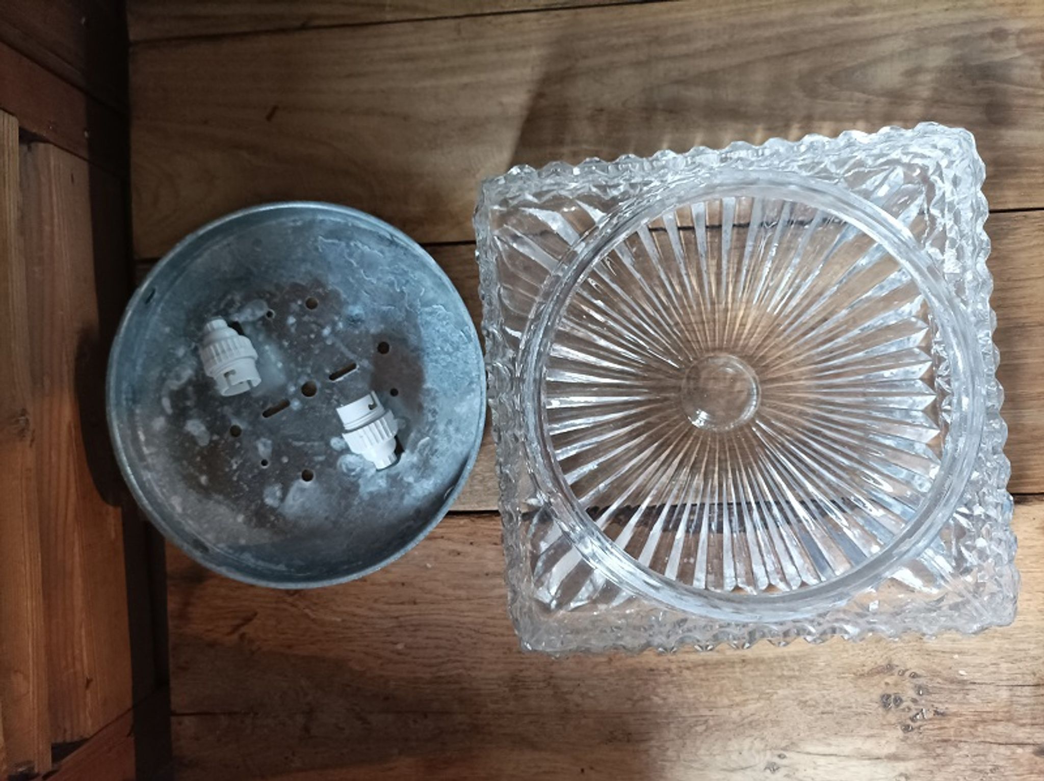 Ceiling lamp wall lamp square molded glass metal base