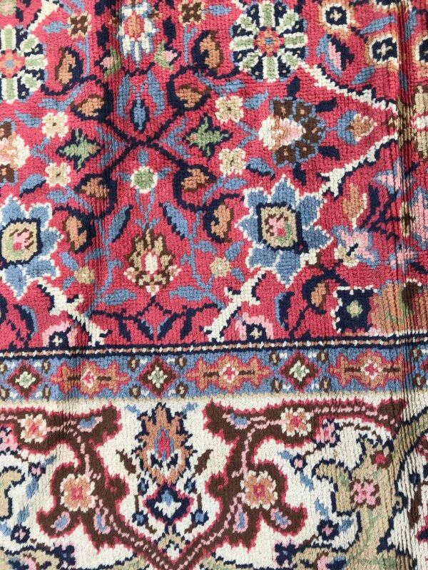 Old french carpet knotted 253 x 353 cm