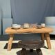 Coffee table in blond teak quadripod