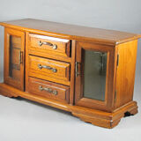 Wooden jewelry box in the shape of a chest of drawers