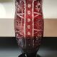 Large vase in hand-cut Bohemian crystal. Deep ruby red. Roemer style. Dim 29 x 14.5 cm
