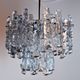J.T Kalmar 'Glaçon' chandelier, Frosted Glass, 2 Levels, Austria, 1970