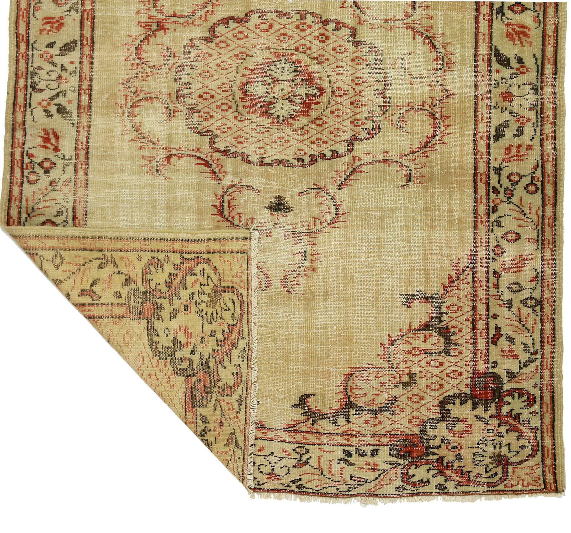 Anatolian handmade vintage rug 253 cm x 181 cm
