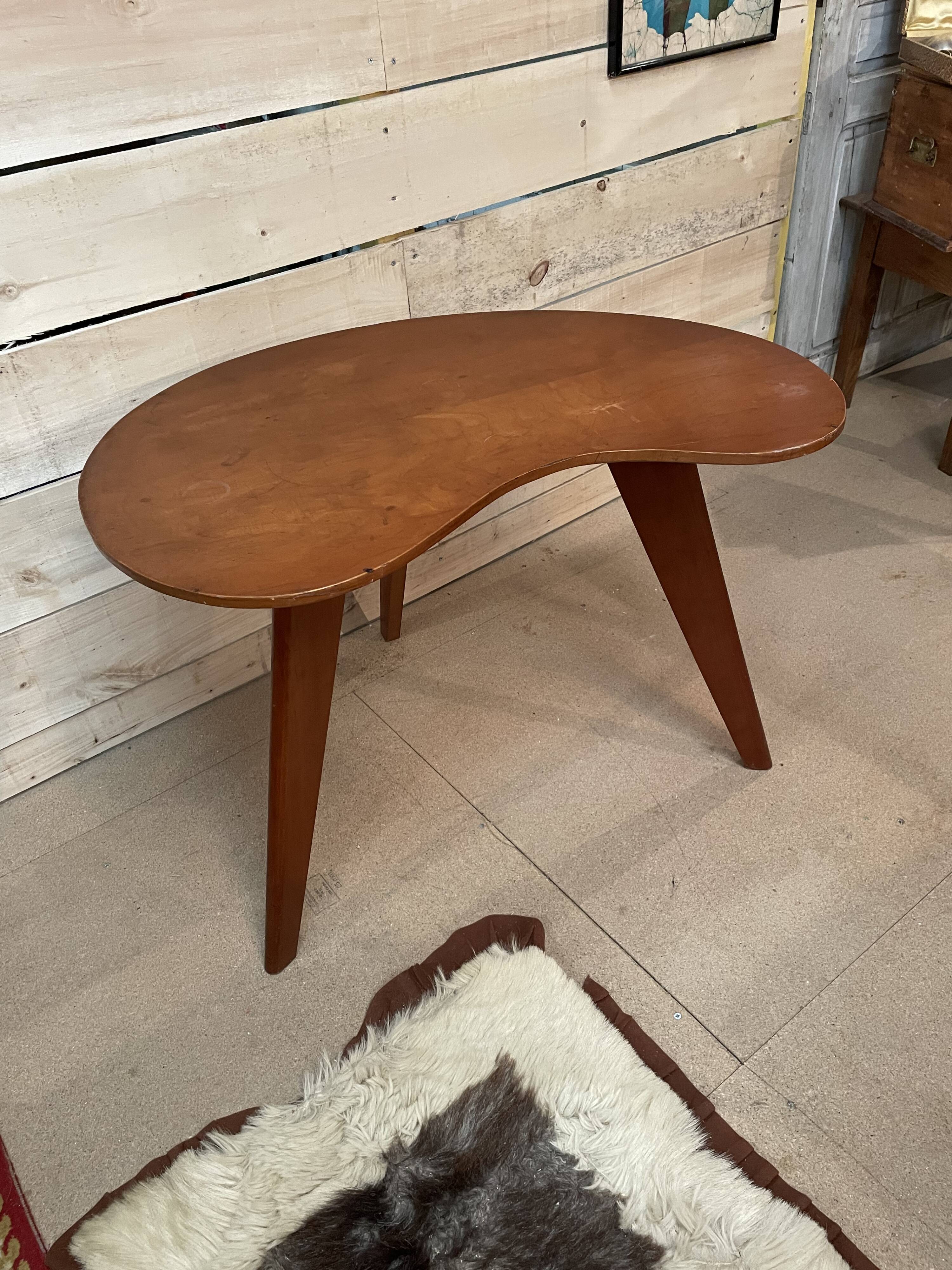 Table basse haricot vintage année 50