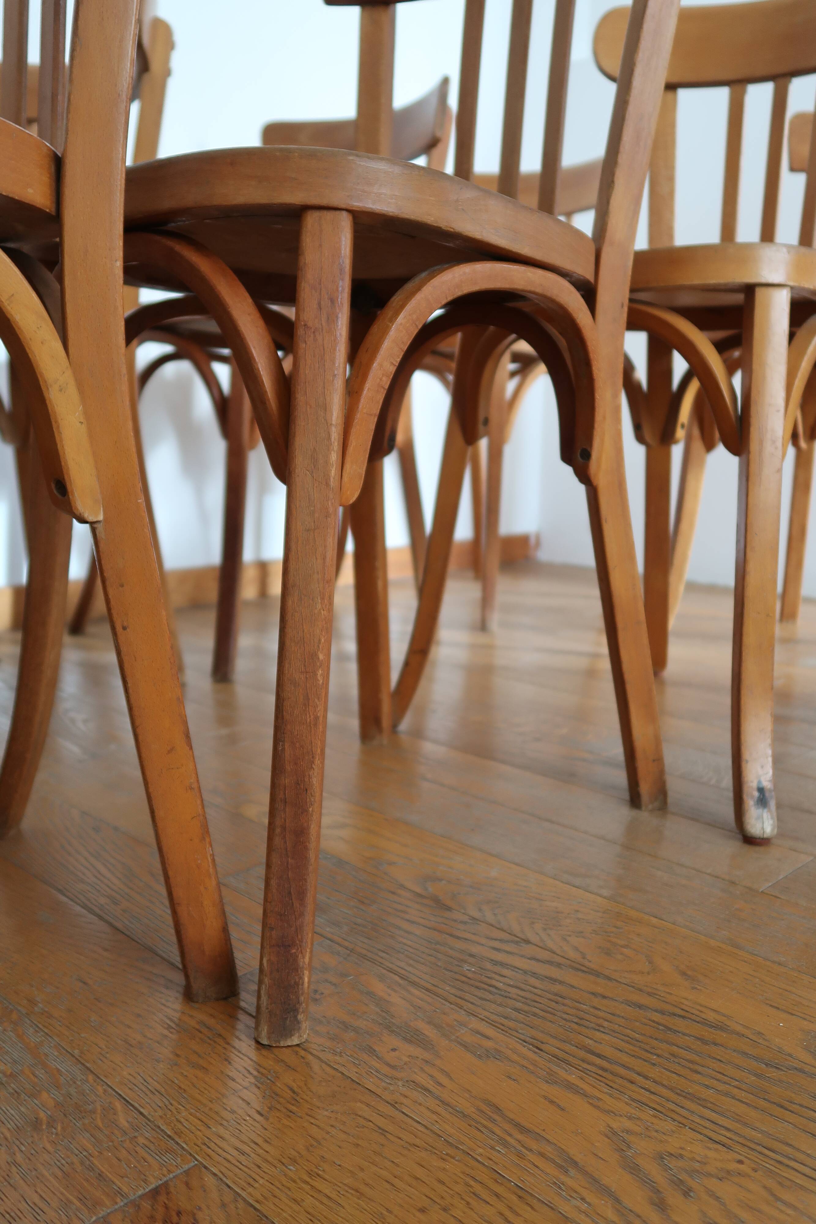 Set of 10 baumann bistro chairs