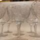 9 Clichy crystal champagne glasses, 19th century