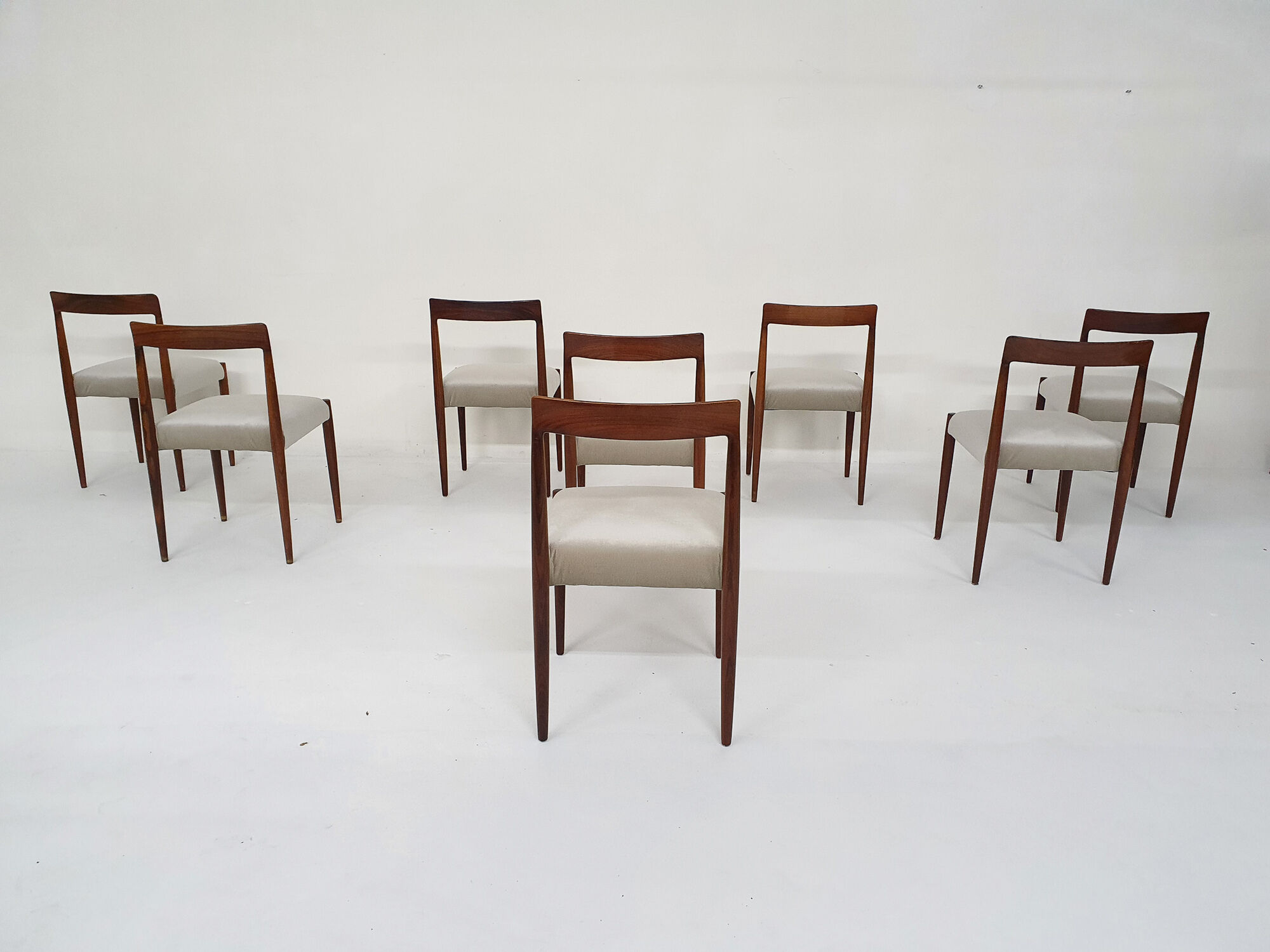Set of eight rosewood dining chairs by Lubke, Germany 1960's