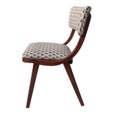 Mid-Century Modern Bumerang Chair, light cream white jacquard, Poland, 1960s