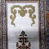 Vintage Tibetan Art Deco Khaden rug 95cm x 202cm 1960s