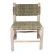 Moroccan handcrafted wooden armchair with rope seat