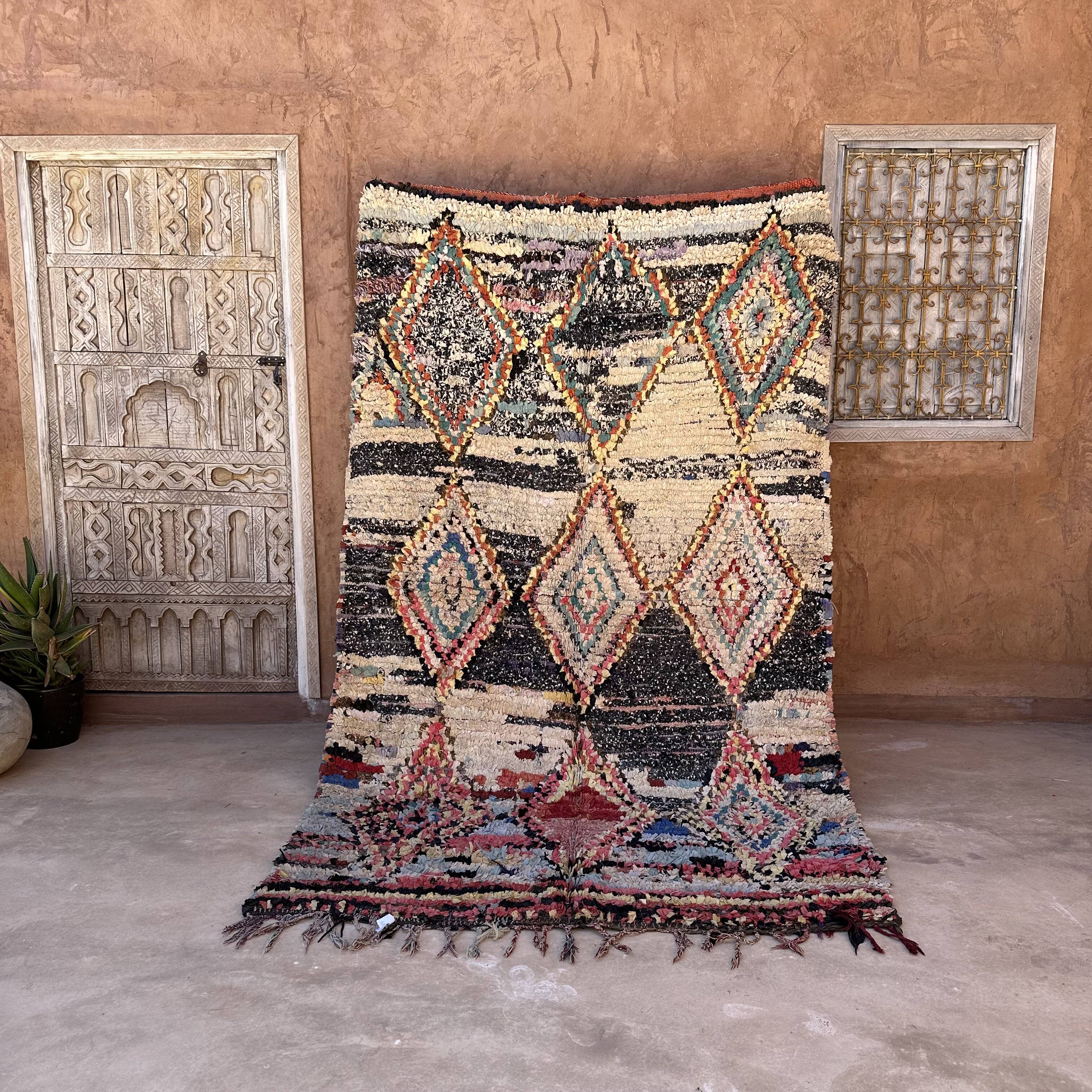 Tapis Marocain Boucherouite coloré - 159 x 265 cm