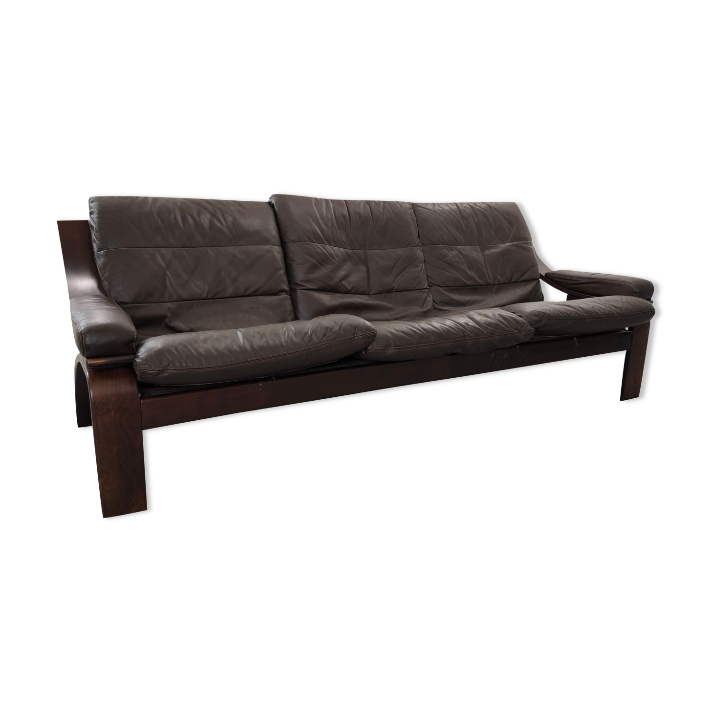 Leather Sofa, Sweden, 1970s