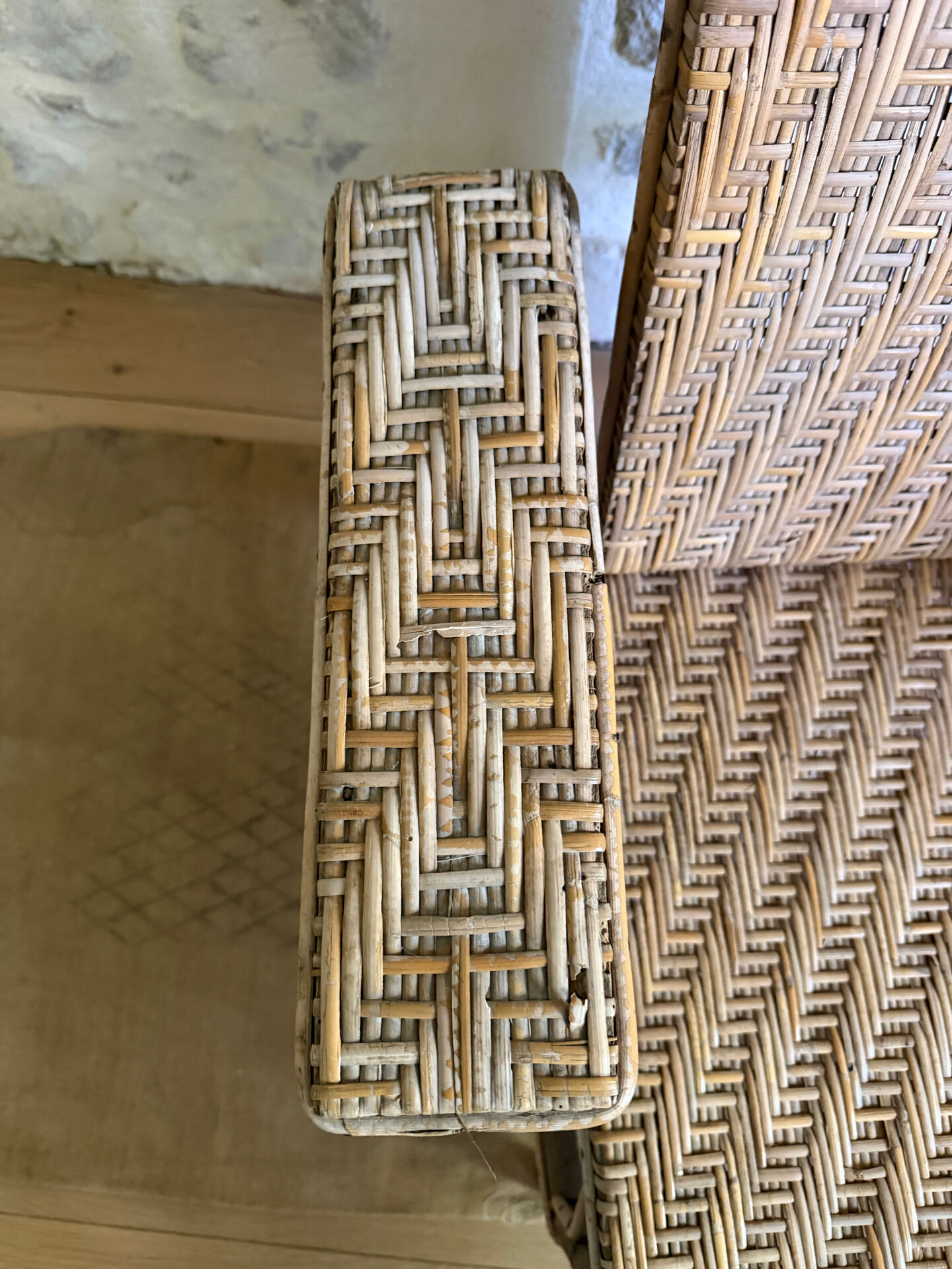 Chaise longue en rotin