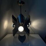 Brushed steel metal pendant light, seventies design