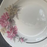 6 hollow porcelain plates with art deco peony pattern