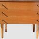Vintage Scandinavian commode from the 1950s – Wooden furniture with 3 drawers, Nordic furniture, retro storage.