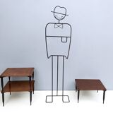 Square Walnut Coffee Table Model "T8" by Vico Magistretti for Azucena, Italy