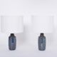 Pair of Blue Midcentury Table Lamps Model 1034 by Einar Johansen for Soholm