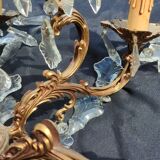Lustre en bronze pampilles et décor anges