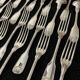 12 cutlery entremets model shell silver metal