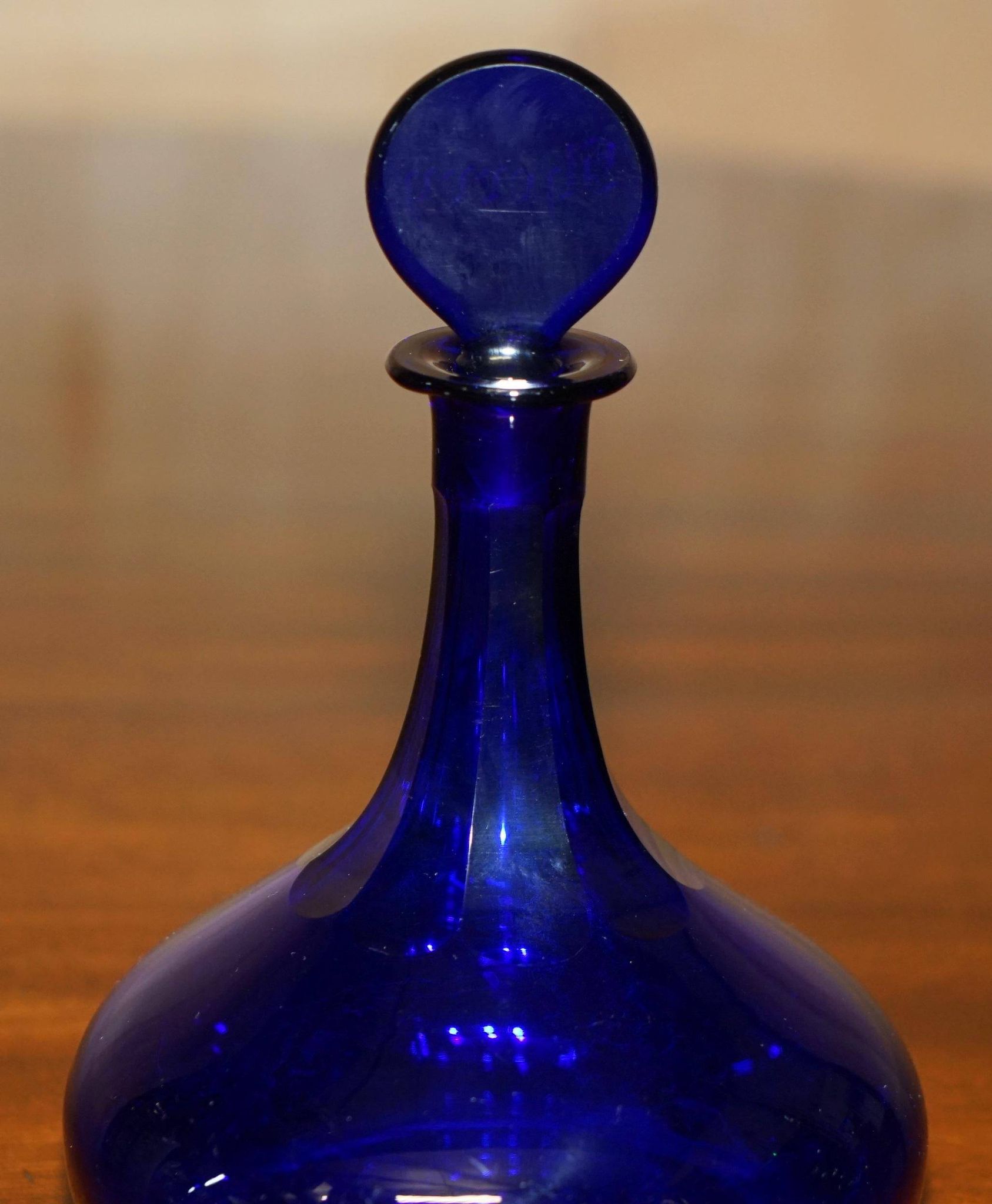 Sherry Carafe and Antique Bristol Blue Glasses