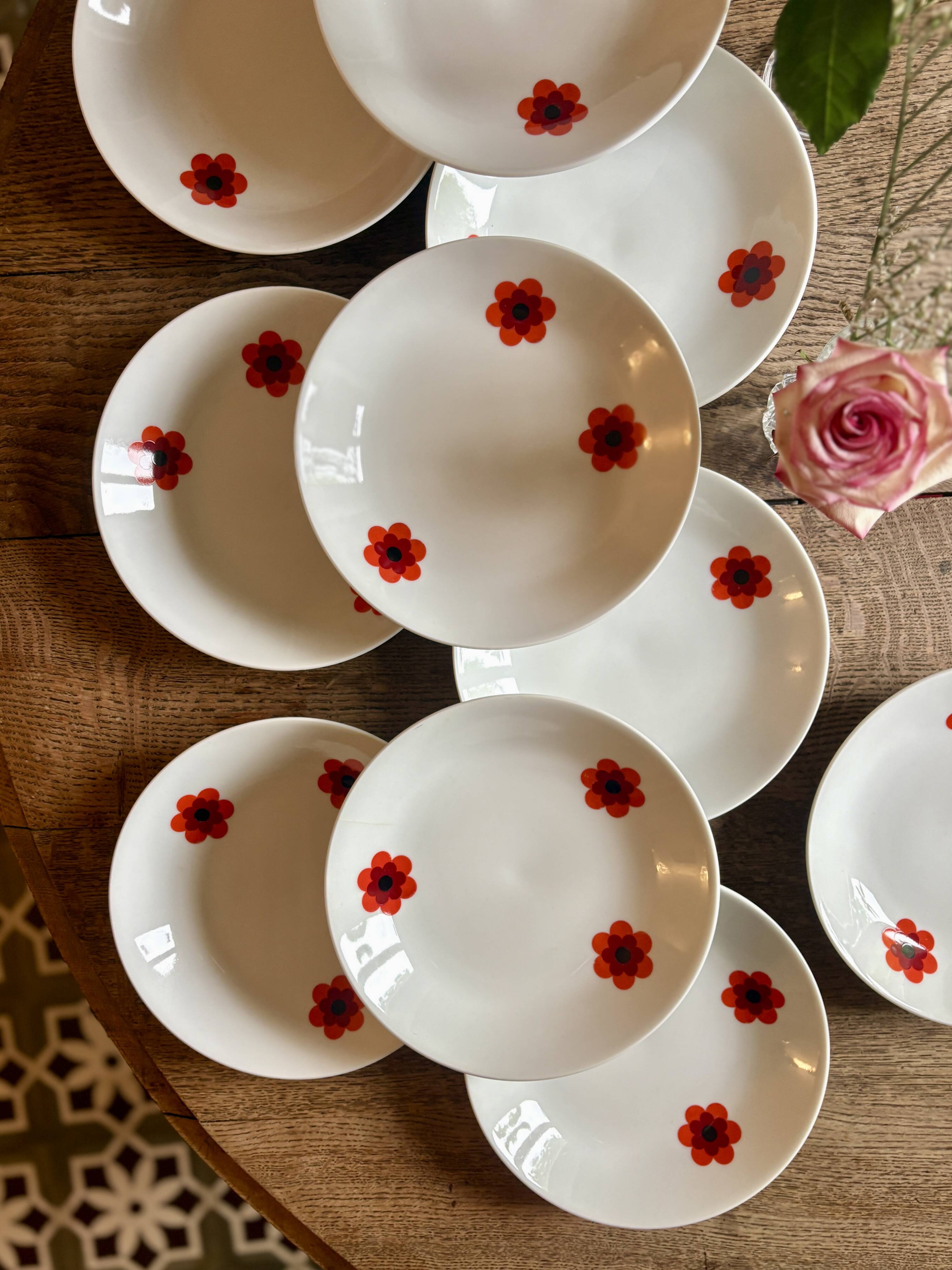 Lot de 11 assiettes creuses vintage, Scherzer Bavaria