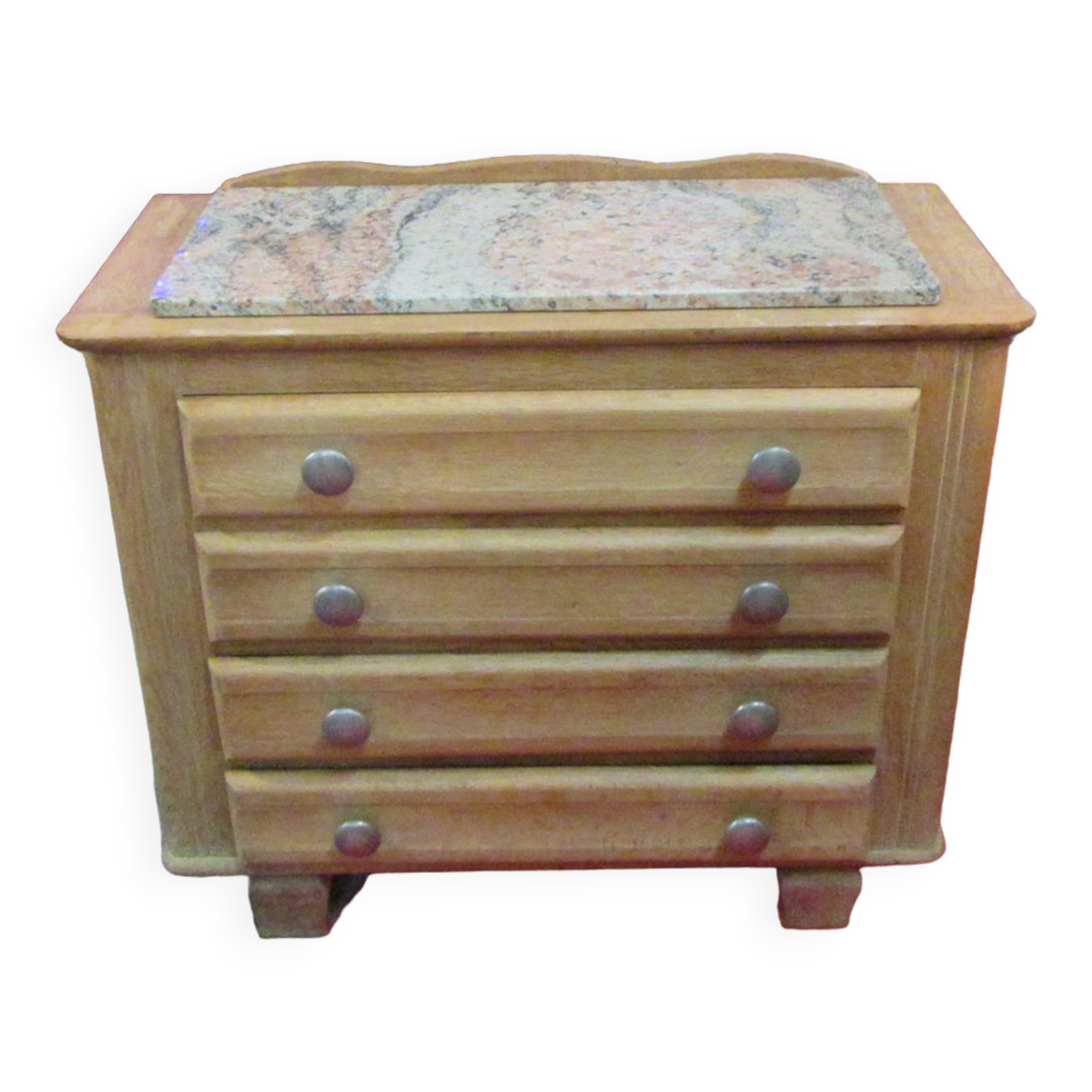 Oak chest of drawers with marble top, 1940-1950