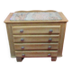 Commode chêne dessus marbre année 1940-1950