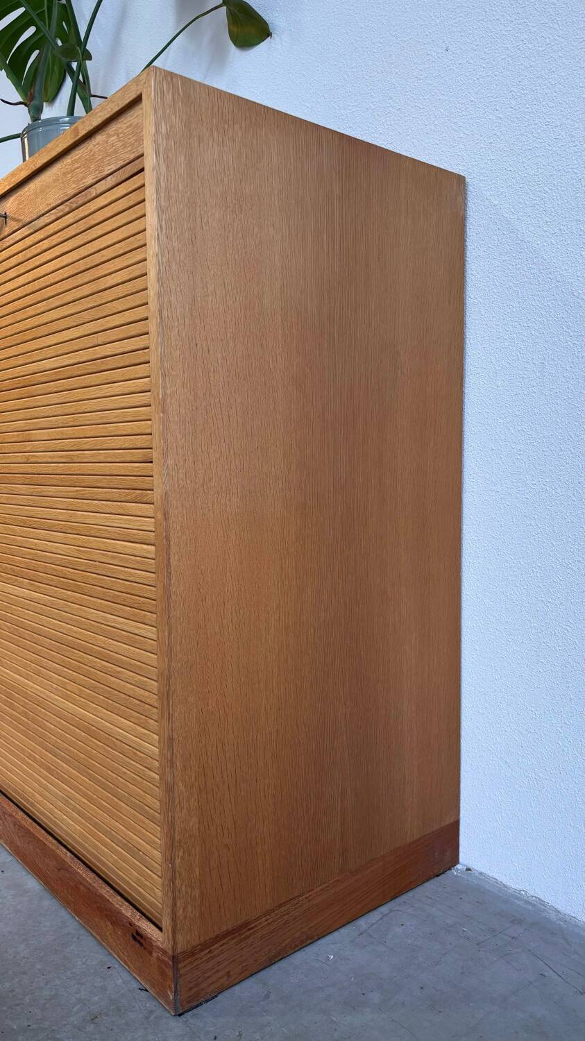 Vintage tambour cabinet - archive in oak