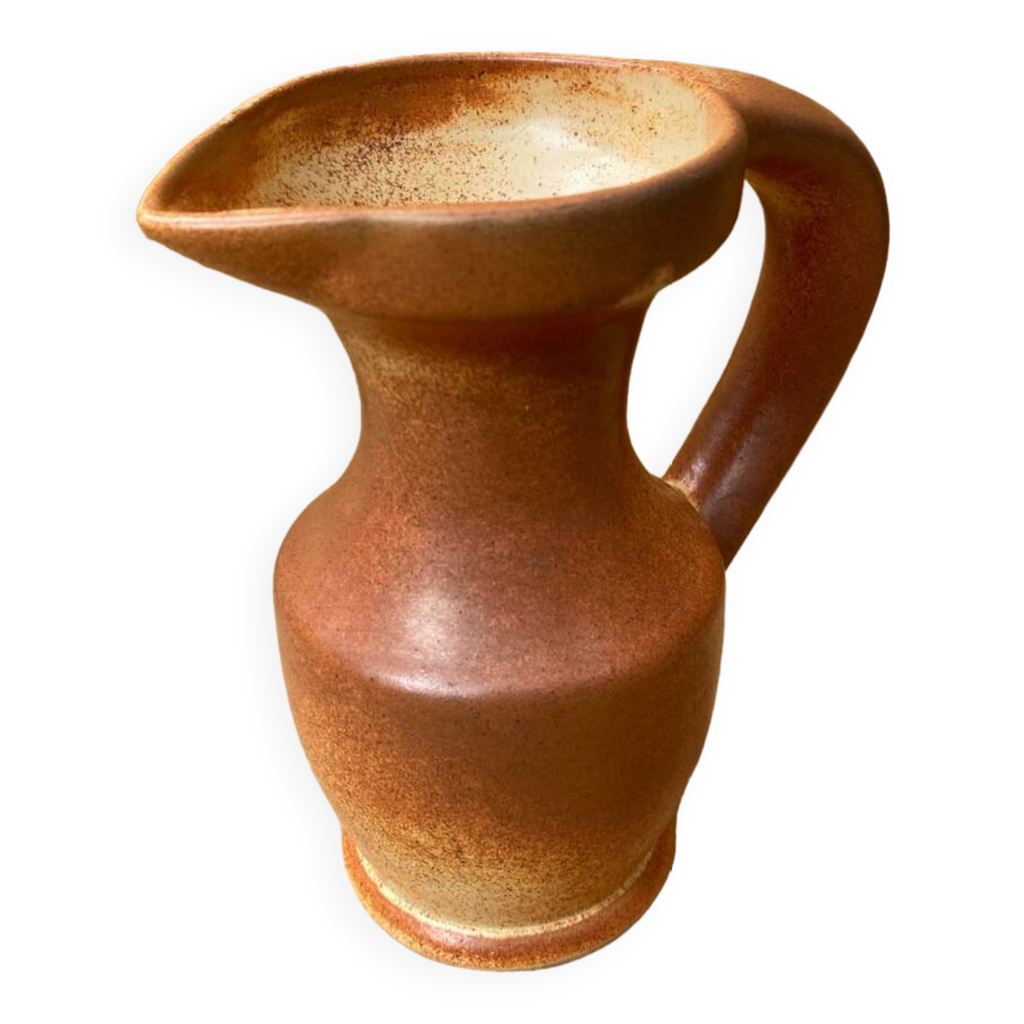 Ancien pichet les grottes dieulefit céramique beige vintage