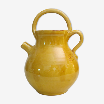 Enamelled terracotta jug