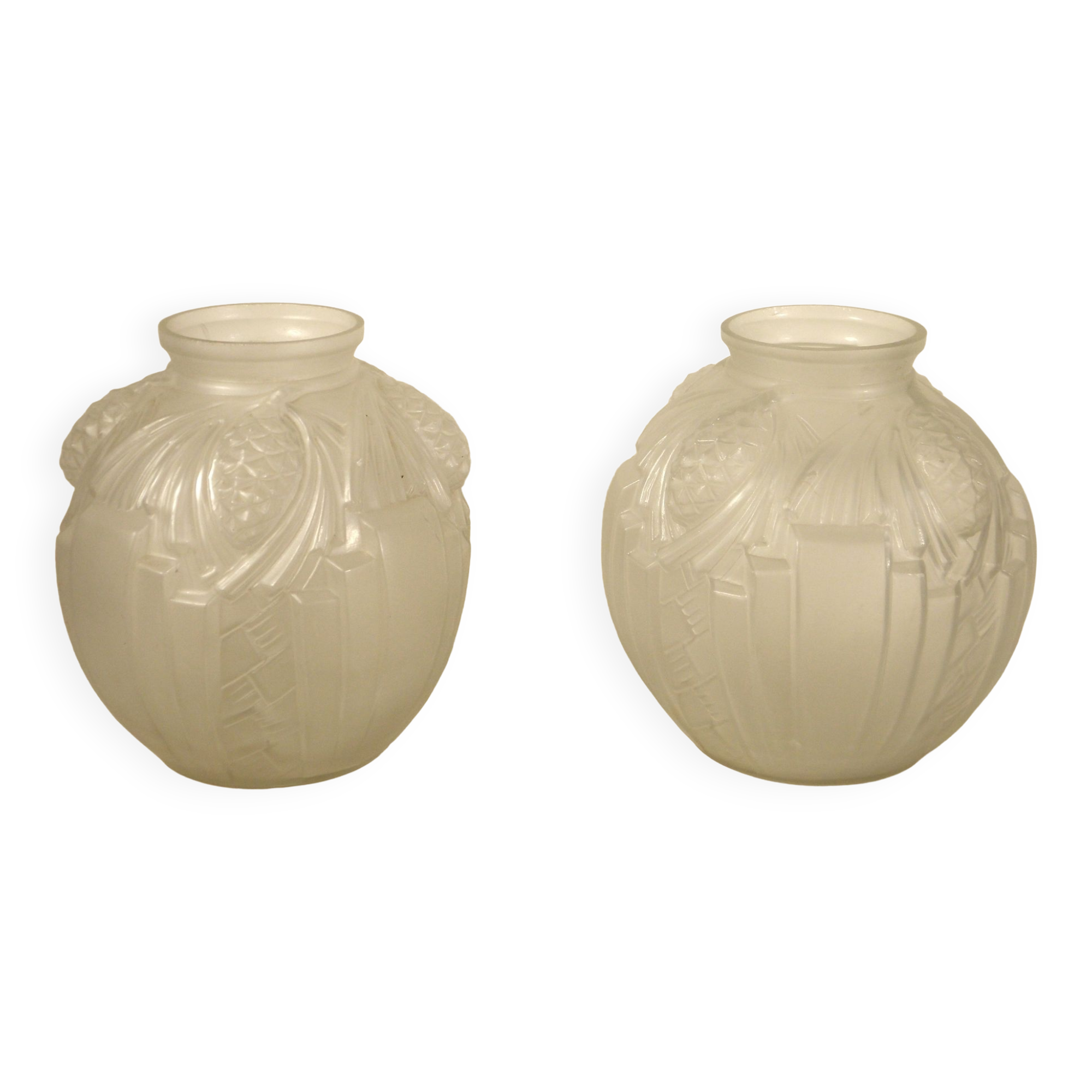 Pair of Art Deco glass vases