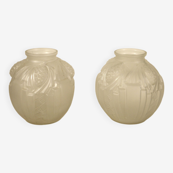 Pair of Art Deco glass vases