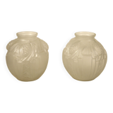 Pair of Art Deco glass vases