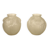 Pair of Art Deco glass vases
