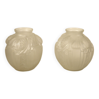 Pair of Art Deco glass vases