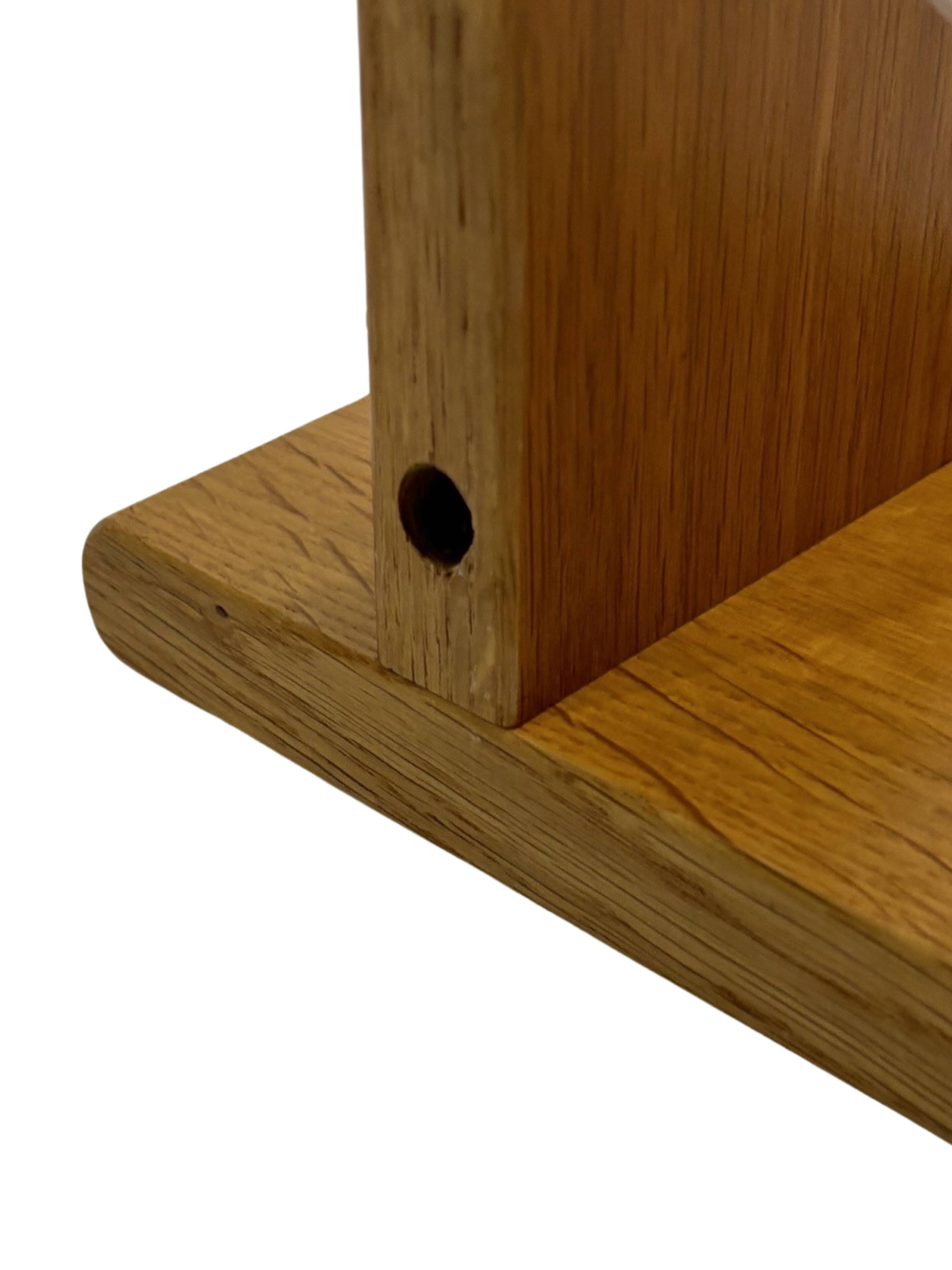 Vintage oak wall rack book shelf 1970s wood minimalist design