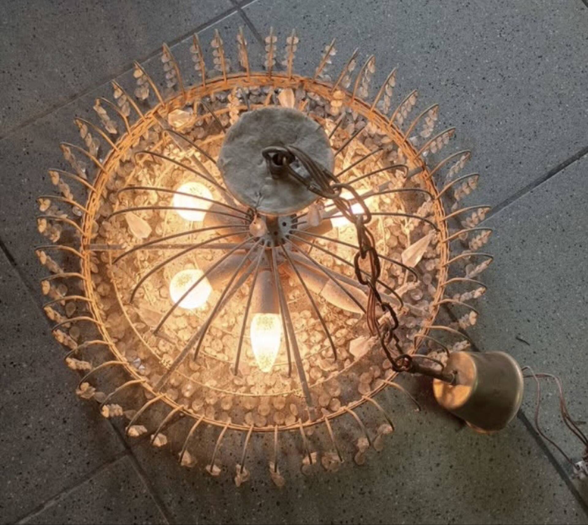 Grand vintage cascade chandelier from the 1960s.