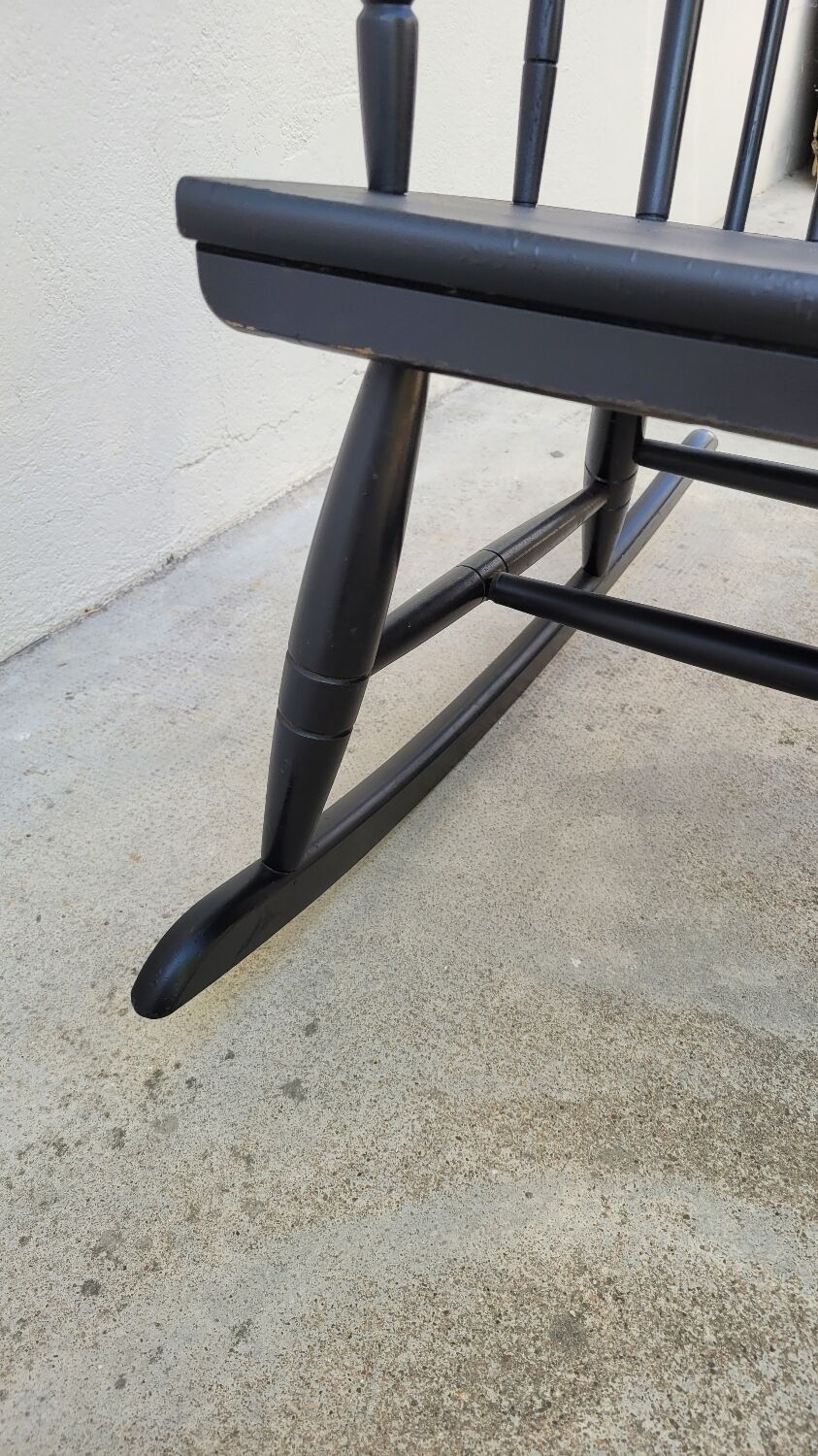 Vintage black rocking chair 1950